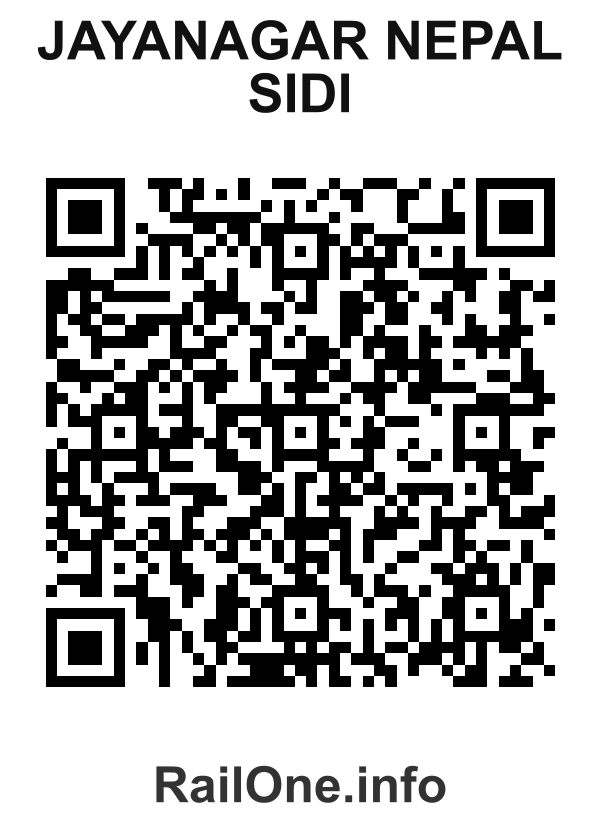 RailOne QR Code for Jayanagar Nepal Sidi station