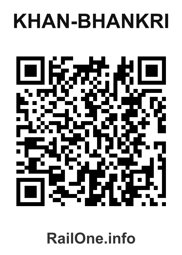 RailOne QR Code for Khan-bhankri station