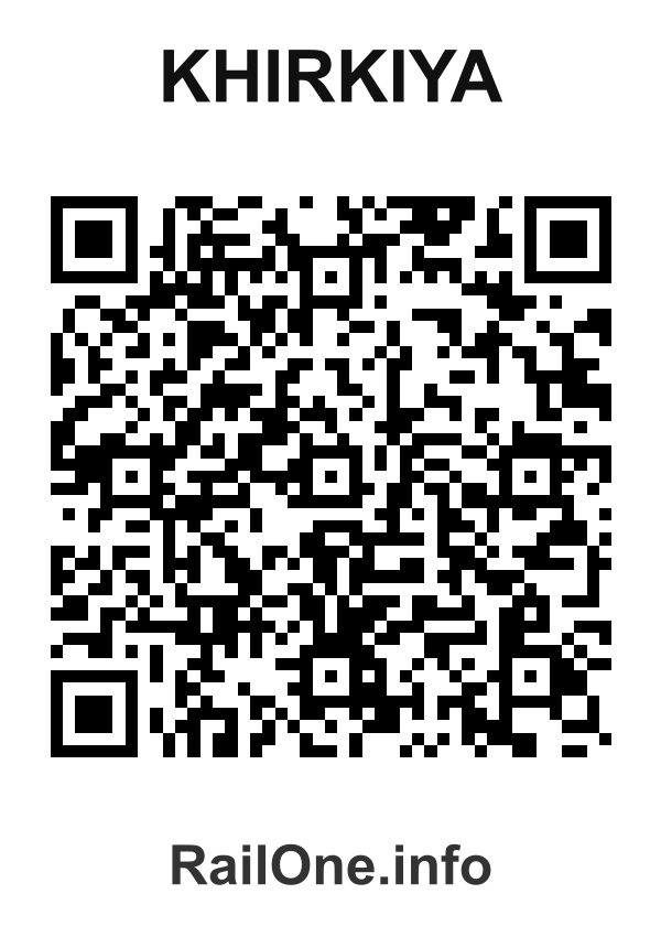 RailOne QR Code for Khirkiya station