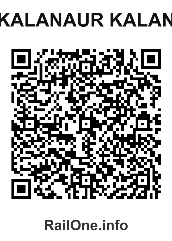 RailOne QR Code for Kalanaur Kalan station