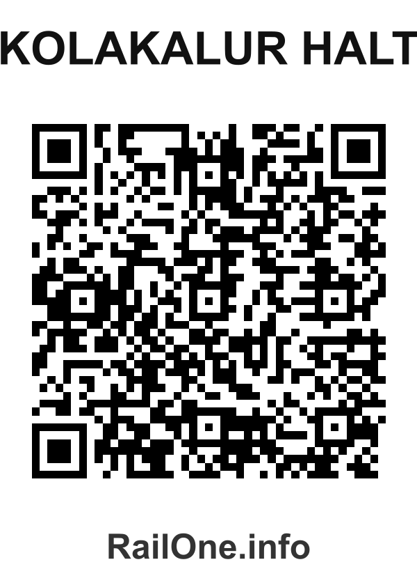RailOne QR Code for Kolakalur Halt station
