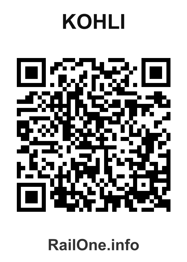 RailOne QR Code for Kohli station