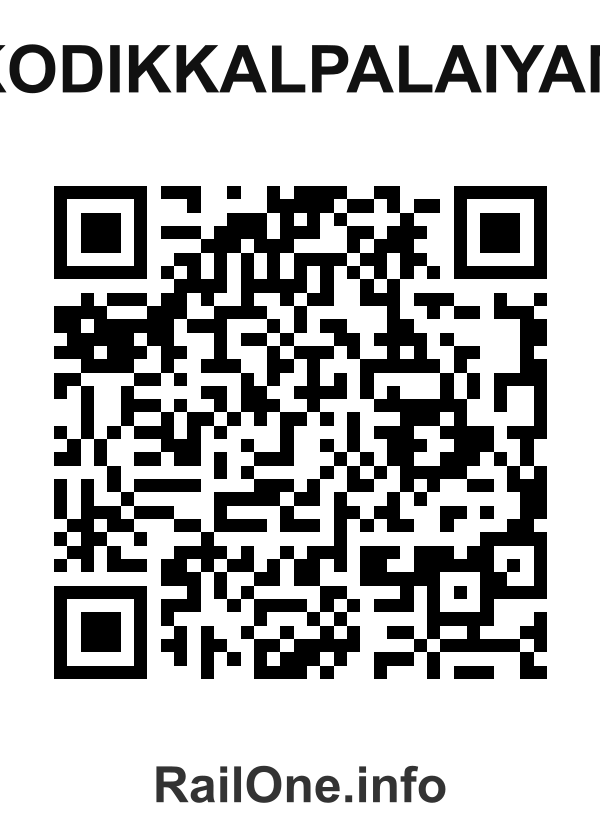 RailOne QR Code for Kodikkalpalaiyam station