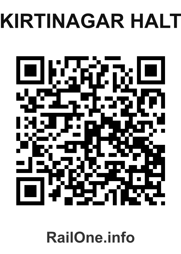 RailOne QR Code for Kirtinagar Halt station