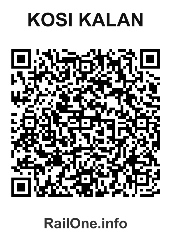 RailOne QR Code for Kosi Kalan station