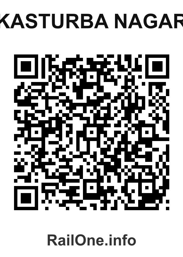 RailOne QR Code for Kasturba Nagar station