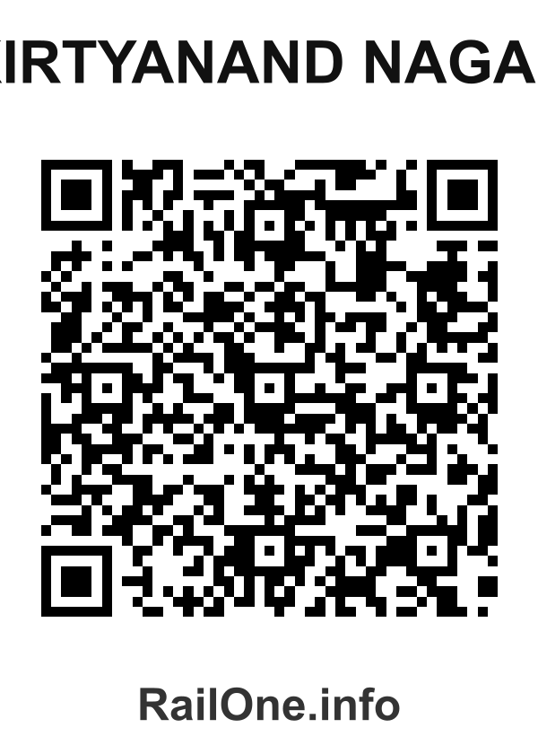 RailOne QR Code for Kirtyanand Nagar station