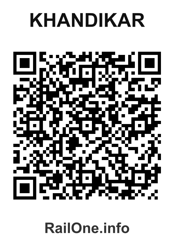 RailOne QR Code for Khandikar station