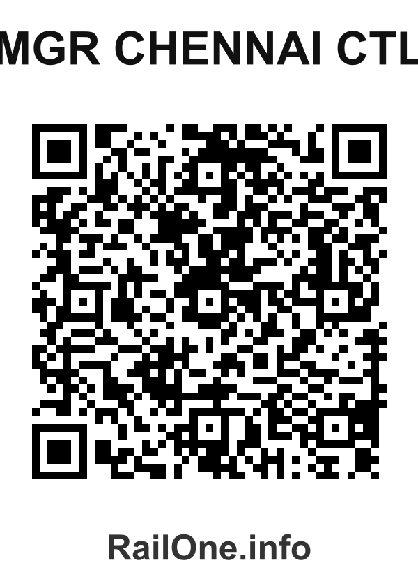 RailOne QR Code for Mgr Chennai Ctl station
