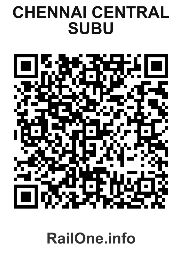 RailOne QR Code for Chennai Central Subu station
