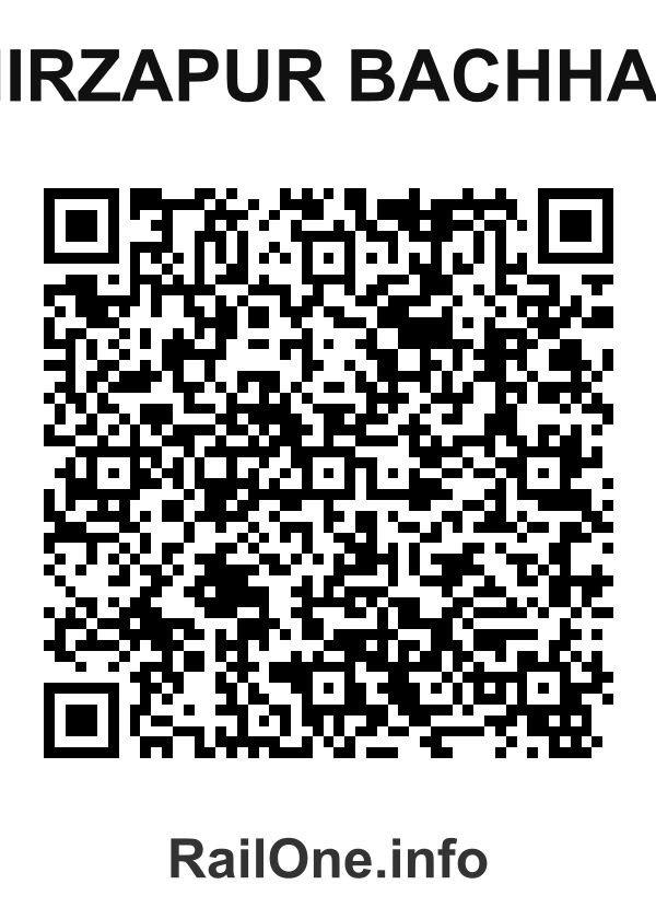 RailOne QR Code for Mirzapur Bachhau station