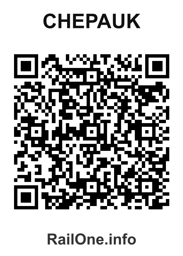 RailOne QR Code for Chepauk station