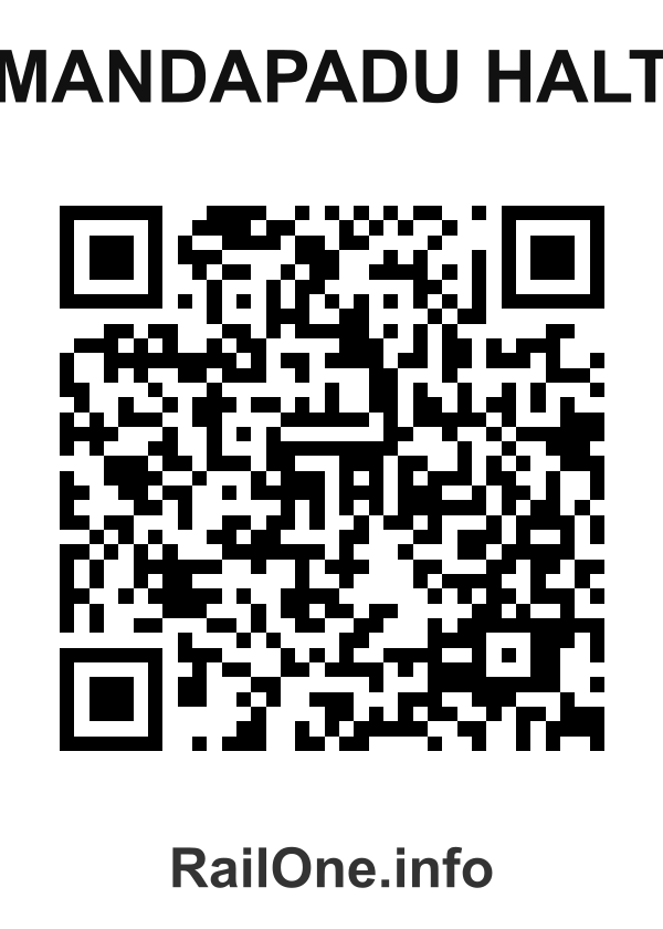 RailOne QR Code for Mandapadu Halt station