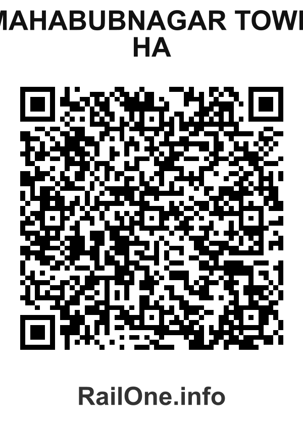 RailOne QR Code for Mahabubnagar Town Ha station