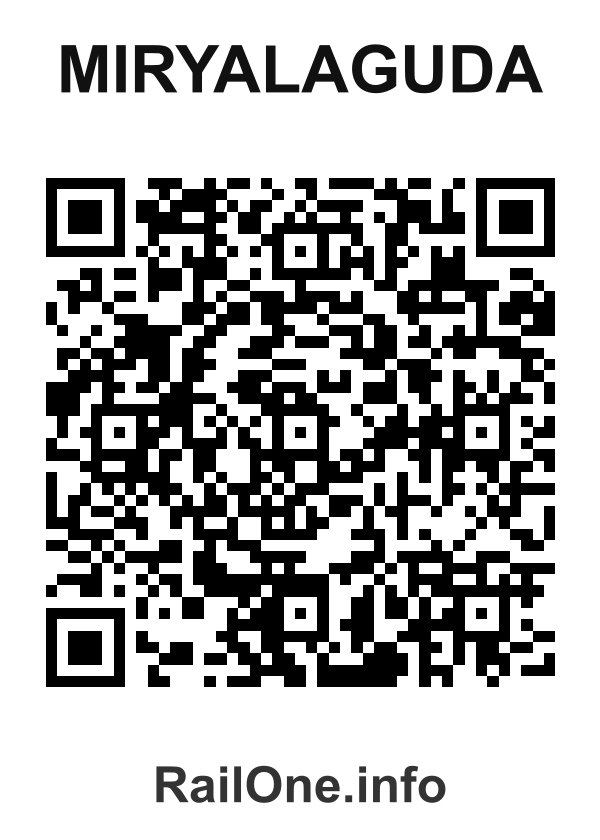 RailOne QR Code for Miryalaguda station