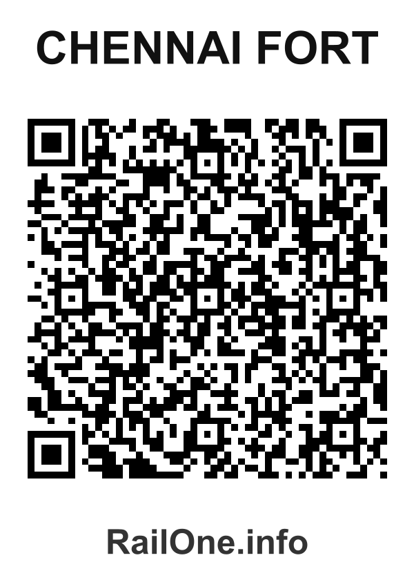 RailOne QR Code for Chennai Fort station