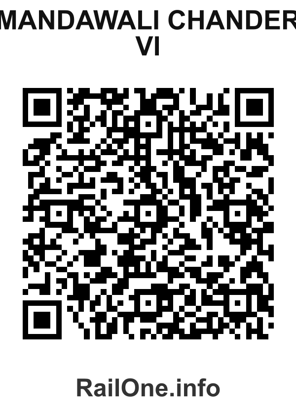 RailOne QR Code for Mandawali Chander Vi station