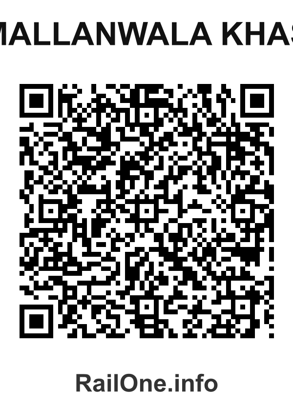 RailOne QR Code for Mallanwala Khas station