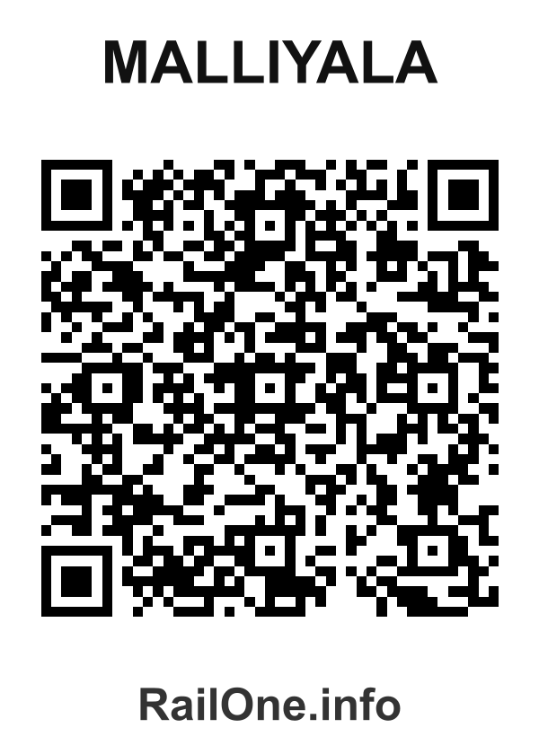 RailOne QR Code for Malliyala station
