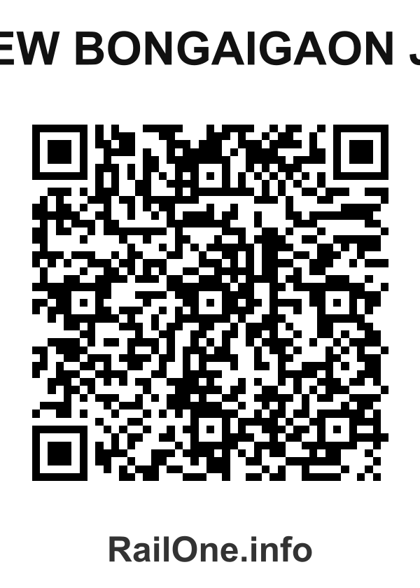 RailOne QR Code for New Bongaigaon Jn station