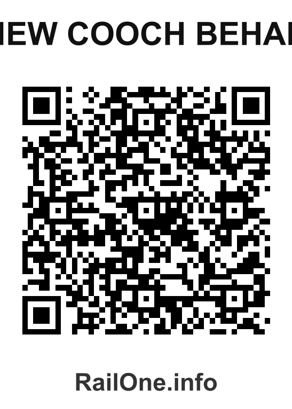 RailOne QR Code for New Cooch Behar station