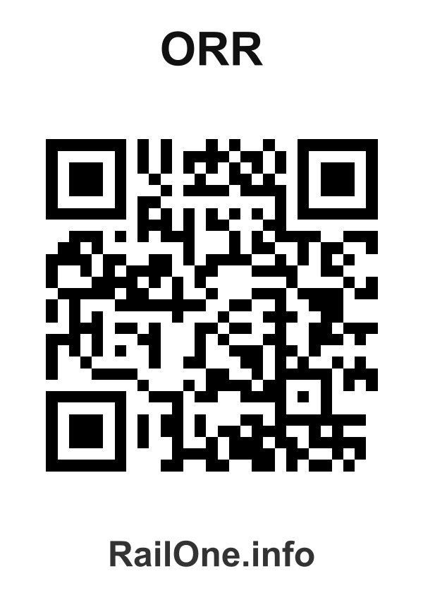 RailOne QR Code for Orr station