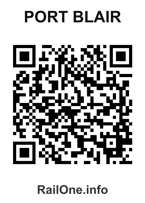 RailOne QR Code for Port Blair station