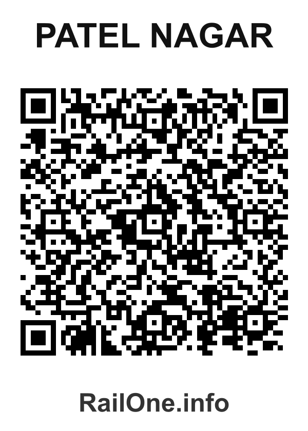 RailOne QR Code for Patel Nagar station