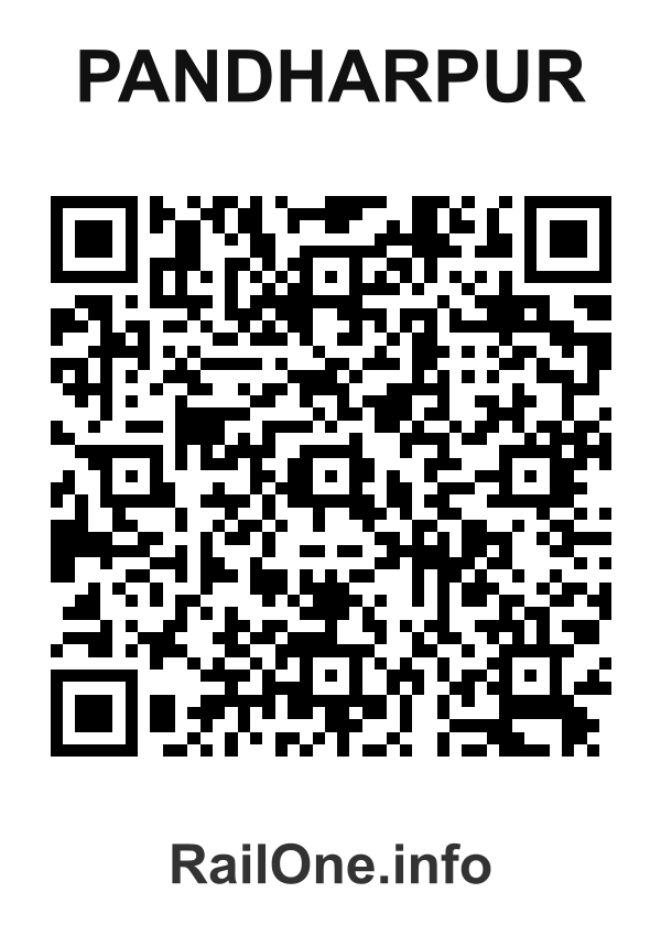 RailOne QR Code for Pandharpur station