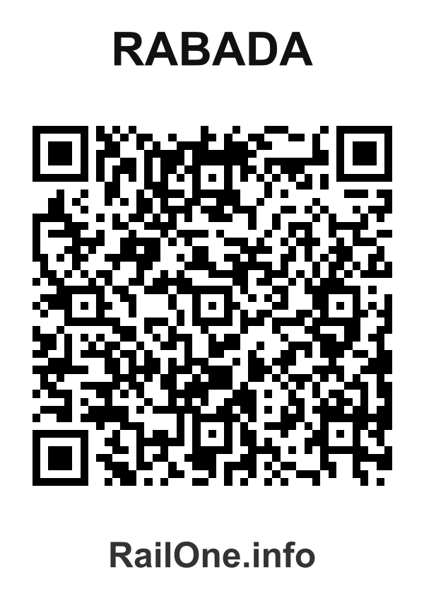 RailOne QR Code for Rabada station