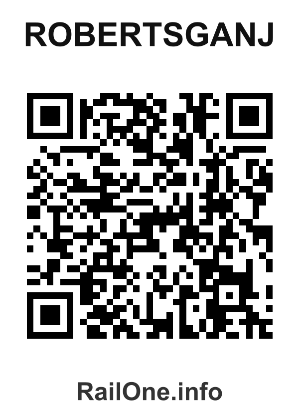 RailOne QR Code for Robertsganj station