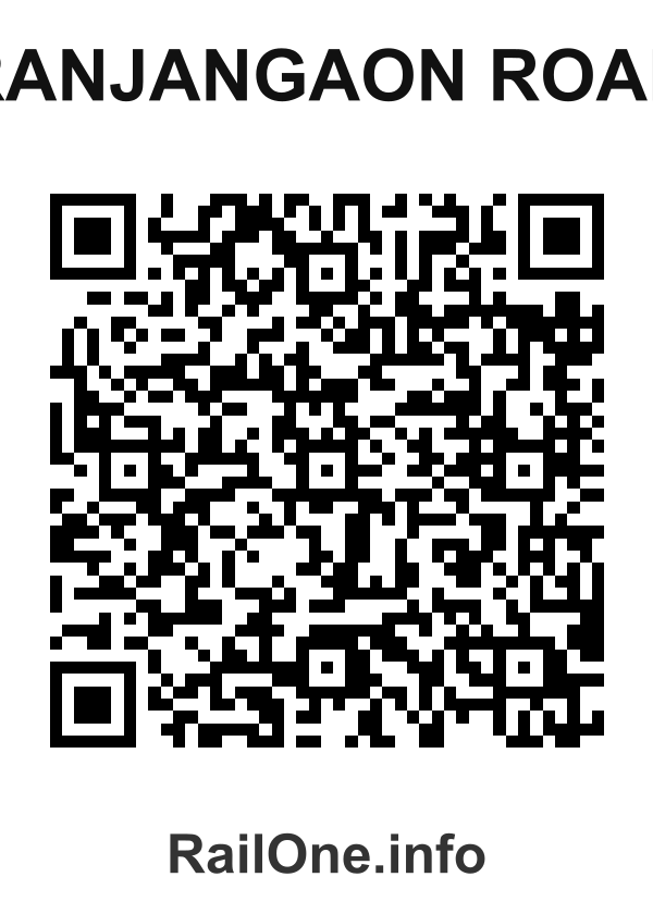 RailOne QR Code for Ranjangaon Road station