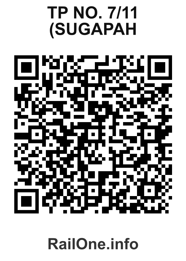 RailOne QR Code for Tp No. 7/11 (sugapah station