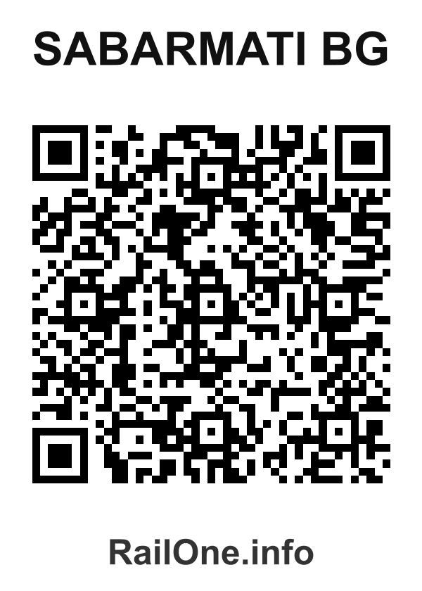 RailOne QR Code for Sabarmati Bg station