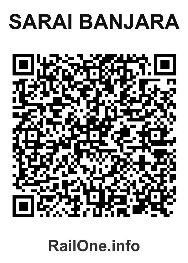 RailOne QR Code for Sarai Banjara station