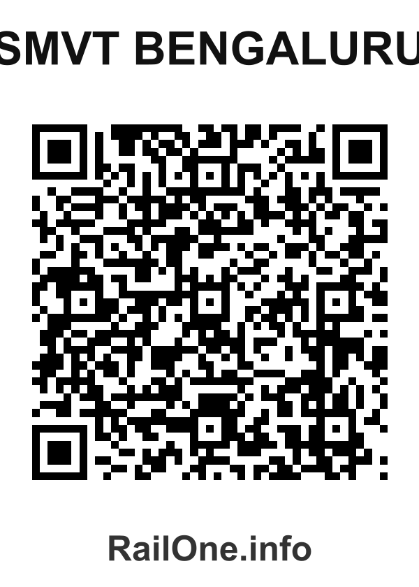 RailOne QR Code for Smvt Bengaluru station