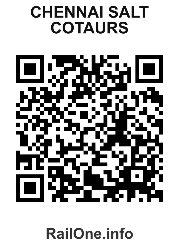 RailOne QR Code for Chennai Salt Cotaurs station