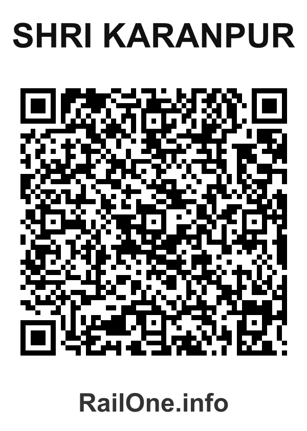 RailOne QR Code for Shri Karanpur station