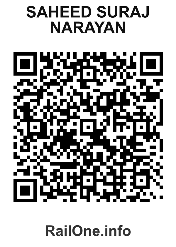 RailOne QR Code for Saheed Suraj Narayan station