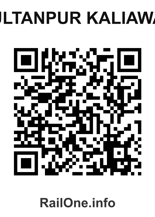 RailOne QR Code for Sultanpur Kaliawas station