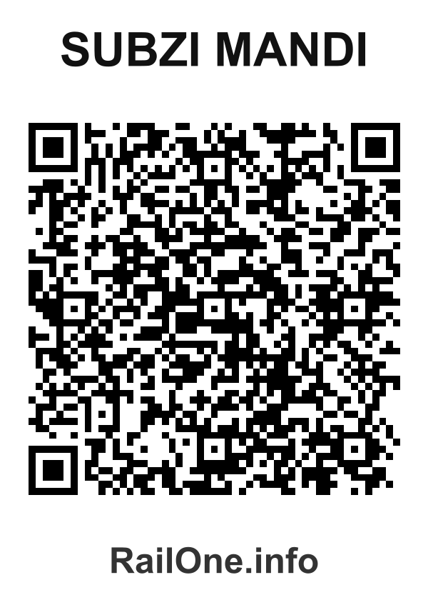 RailOne QR Code for Subzi Mandi station