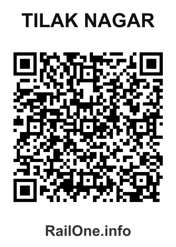 RailOne QR Code for Tilak Nagar station