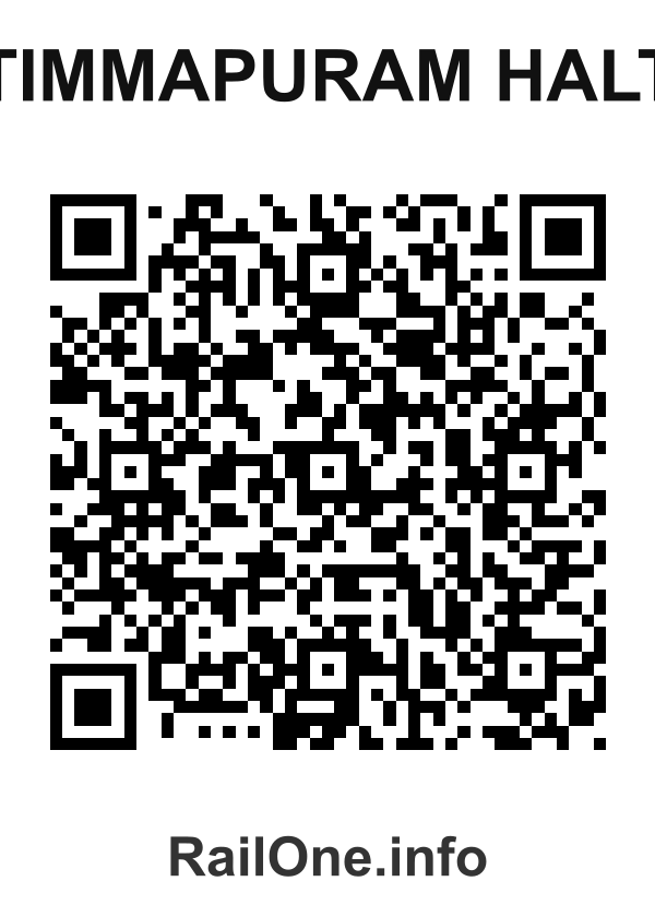 RailOne QR Code for Timmapuram Halt station