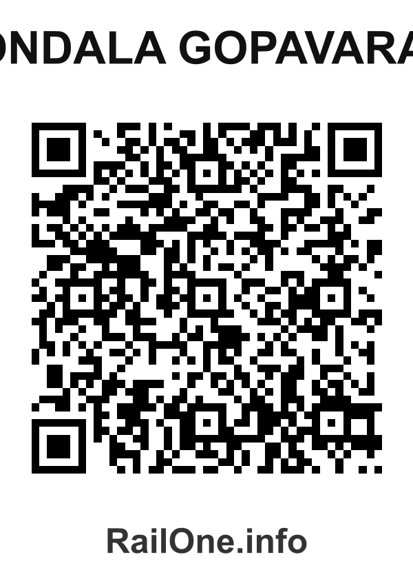 RailOne QR Code for Tondala Gopavaram station