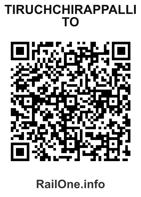 RailOne QR Code for Tiruchchirappalli To station