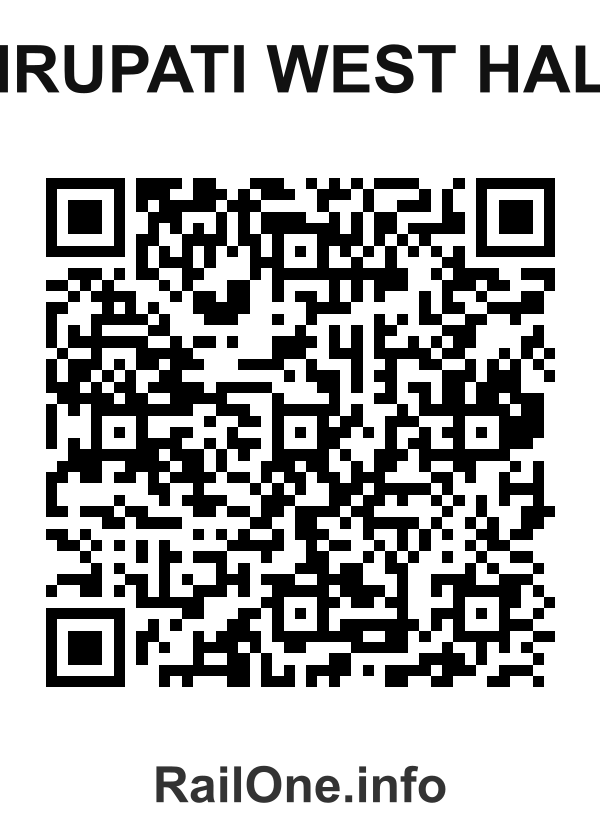 RailOne QR Code for Tirupati West Halt station
