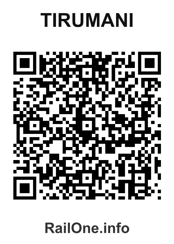 RailOne QR Code for Tirumani station