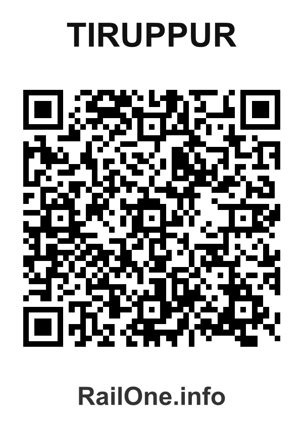 RailOne QR Code for Tiruppur station