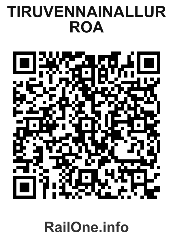 RailOne QR Code for Tiruvennainallur Roa station