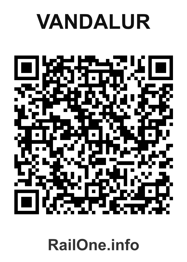 RailOne QR Code for Vandalur station